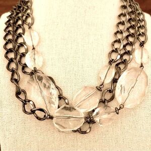 Cookie Lee | Chunky Gunmetal Layer Necklace | 17” Adjustable